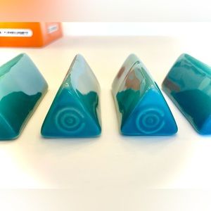 Le Creuset Cheese Markers (or Place Setting Markers), Set of 4, Caribbean Blue